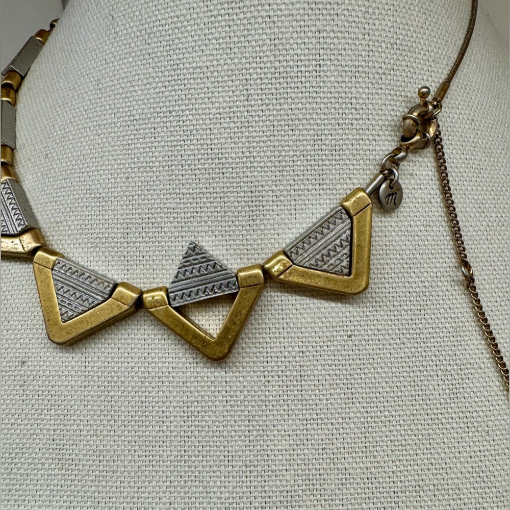 ✨ Madewell Geometric Triangle Mixed Metal Necklace – 16” w/ 3” Extender - Picture 5 of 5